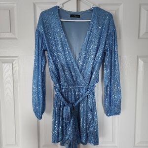Blue Sequin Romper